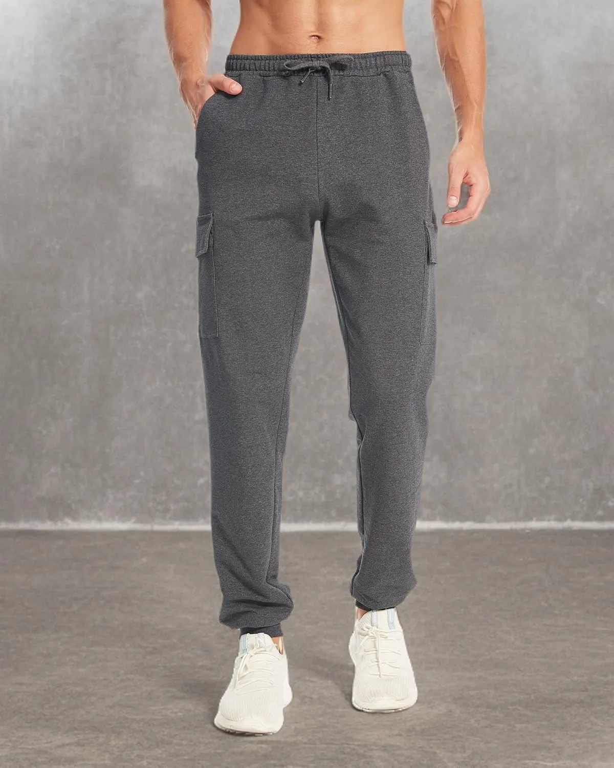 34/36 Inseam Sweatpants for Tall Men Extra Long Joggers Workout Pants with Zipper Pockets