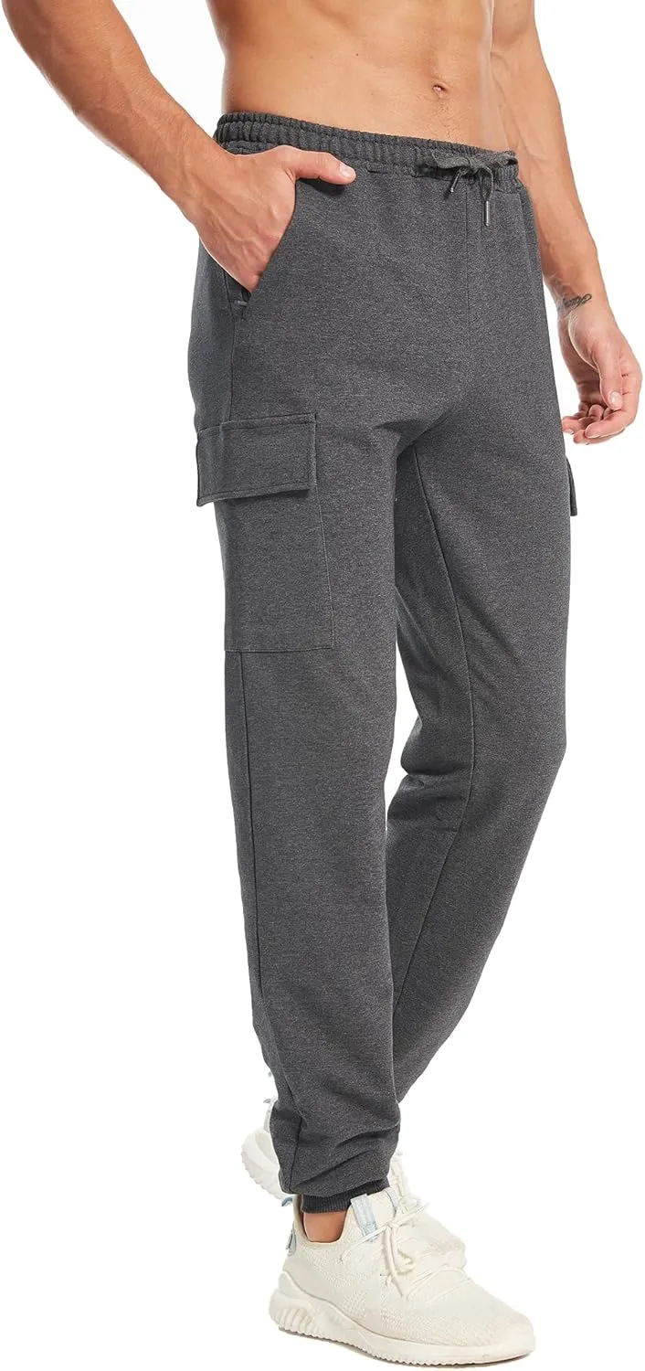 34/36 Inseam Sweatpants for Tall Men Extra Long Joggers Workout Pants with Zipper Pockets