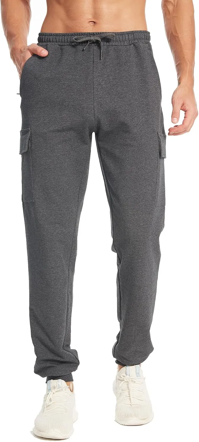 34/36 Inseam Sweatpants for Tall Men Extra Long Joggers Workout Pants with Zipper Pockets