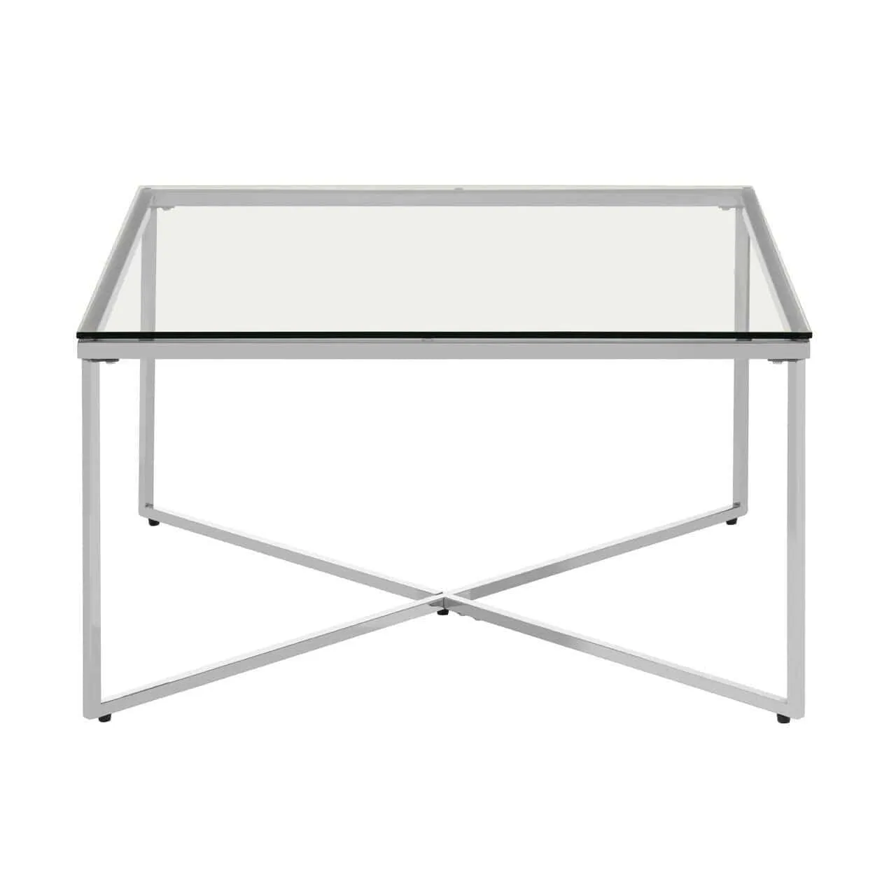 Allez Silver Finish Cross Base End Table