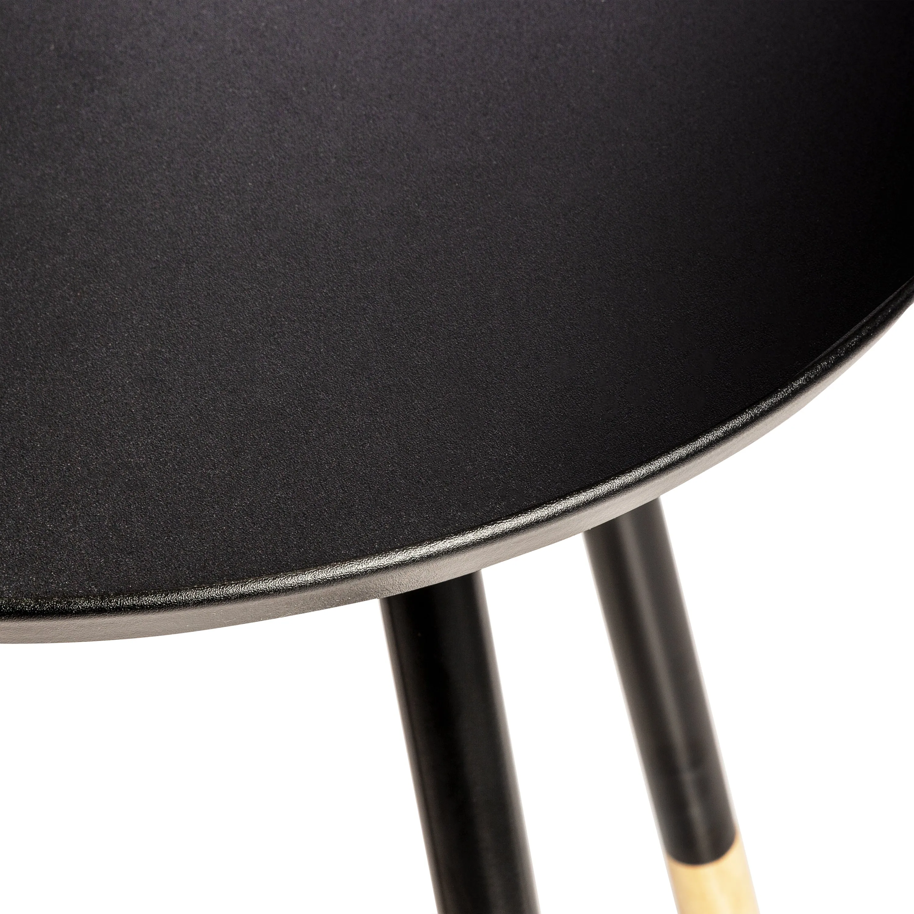 Black/Natural Round Accent End Table