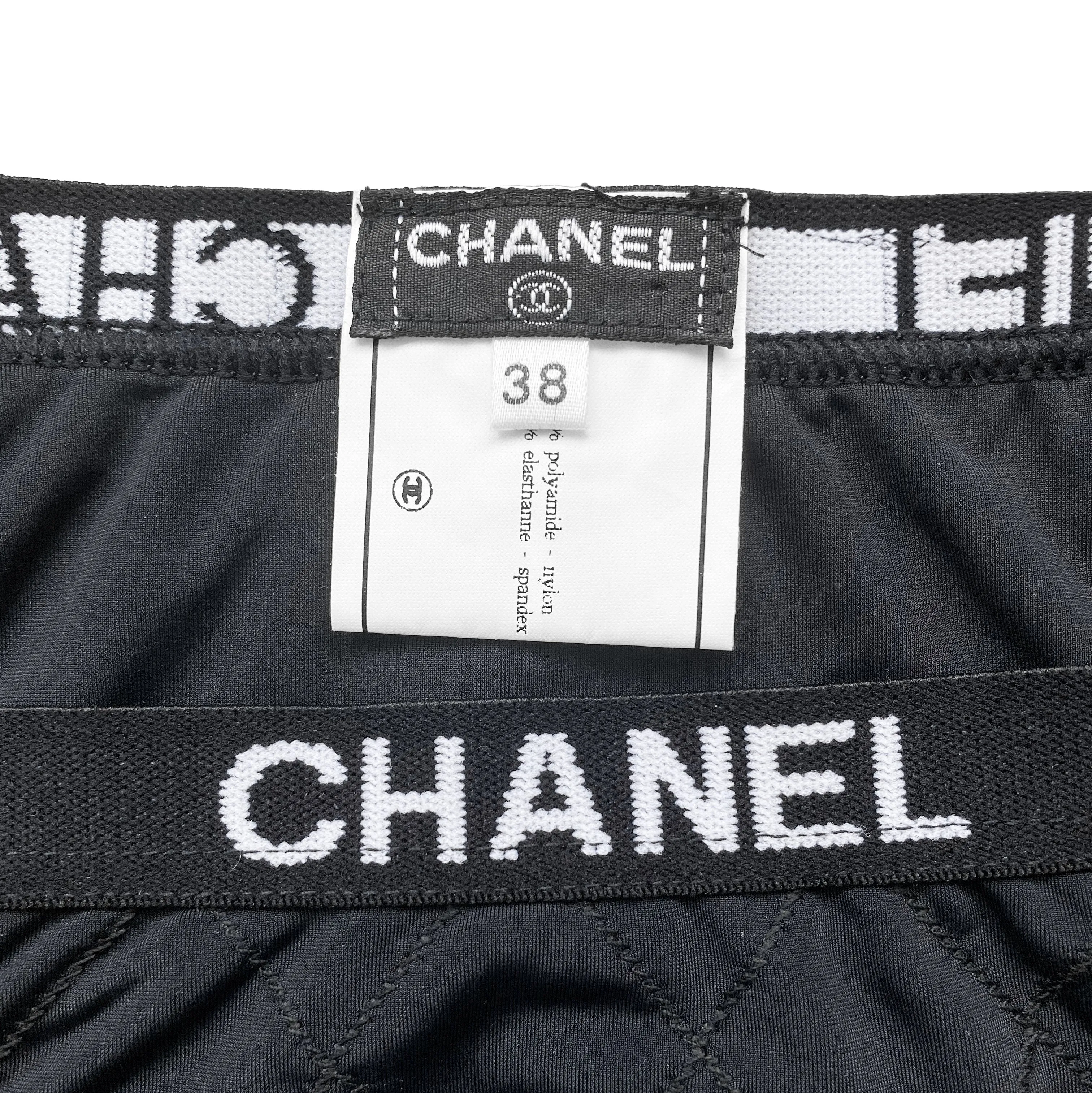 Chanel 1990's Quilted Logo Trim Bikini