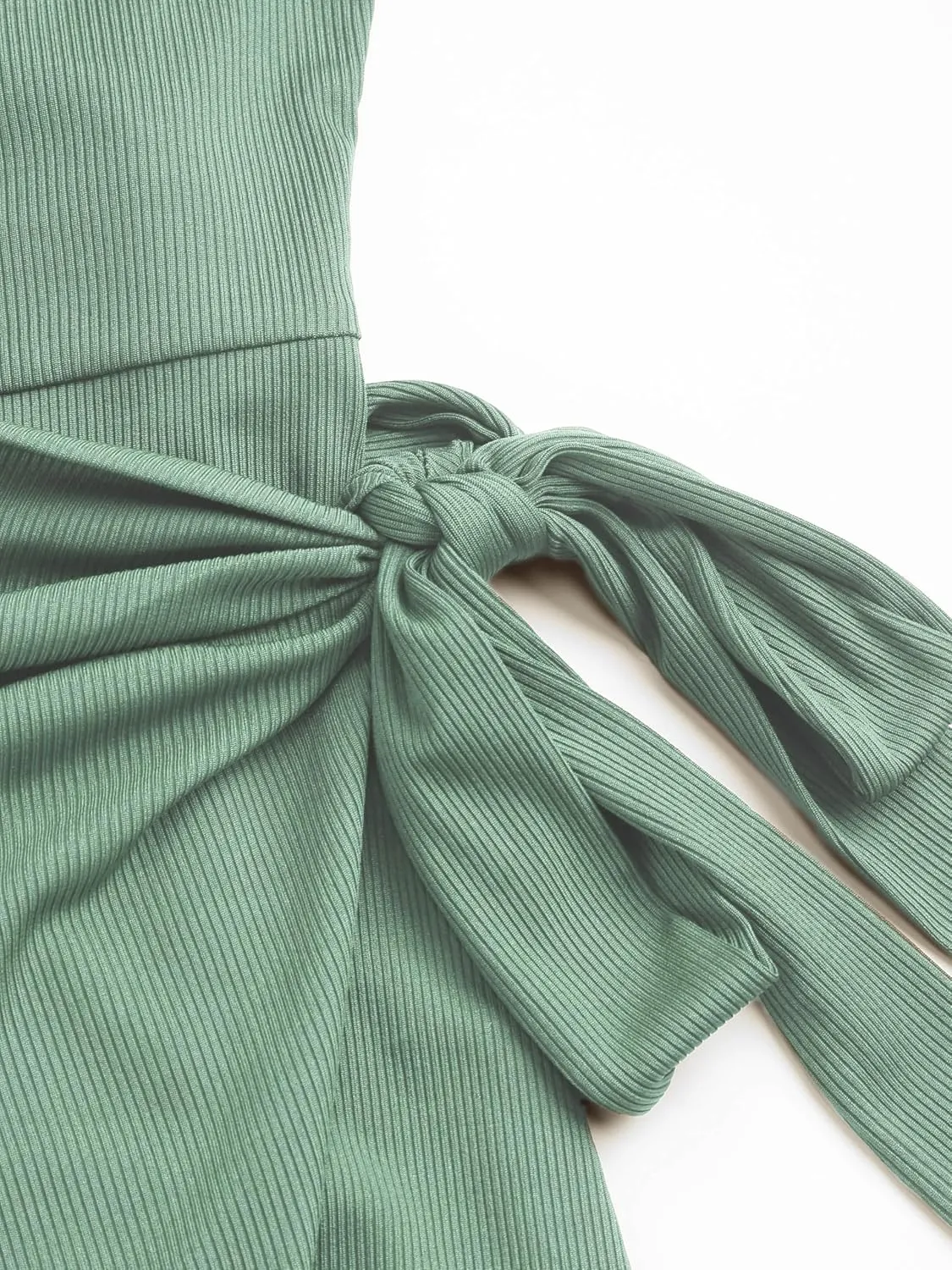 CIDER Women's Sleeveless Summer Dress Casual Wrap Bodycon Ruched Dress Tie Waist Beach Mini Dresses