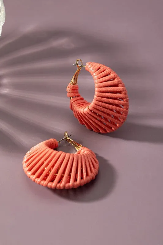 Cord Braided Cone Hoop Earrings