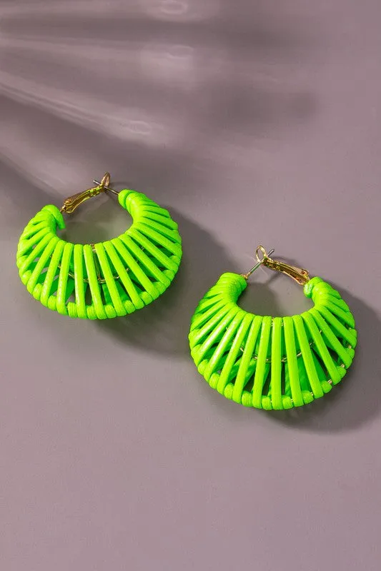 Cord Braided Cone Hoop Earrings