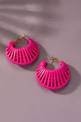 Cord Braided Cone Hoop Earrings