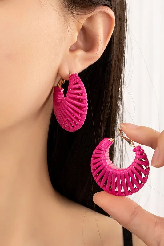 Cord Braided Cone Hoop Earrings