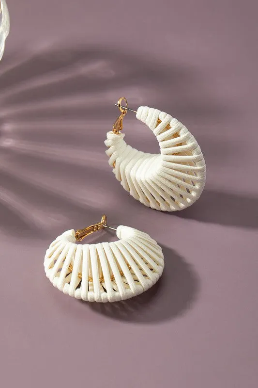 Cord Braided Cone Hoop Earrings