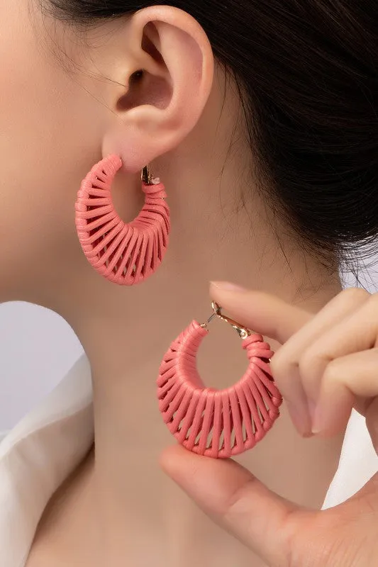 Cord Braided Cone Hoop Earrings