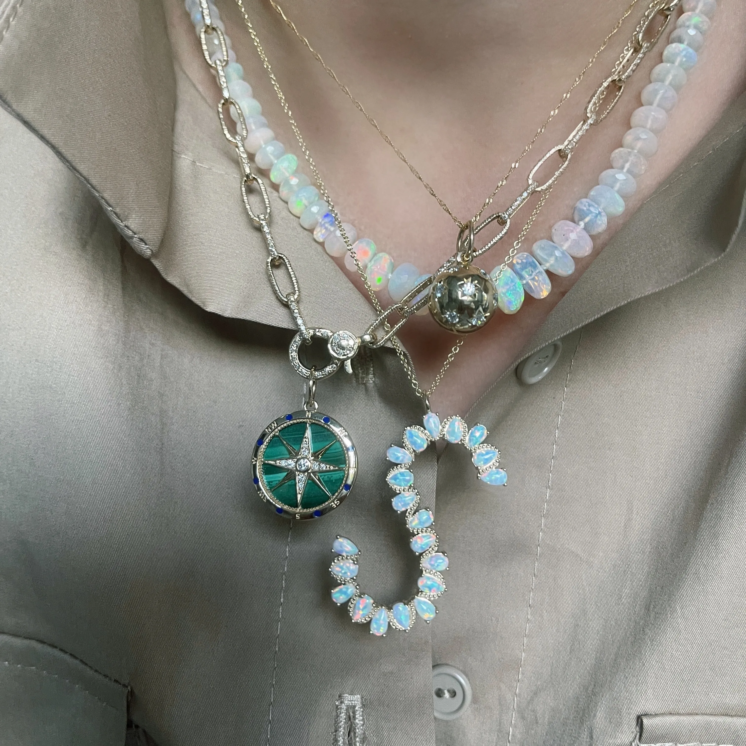 Diamond  Starburst Ball Charm