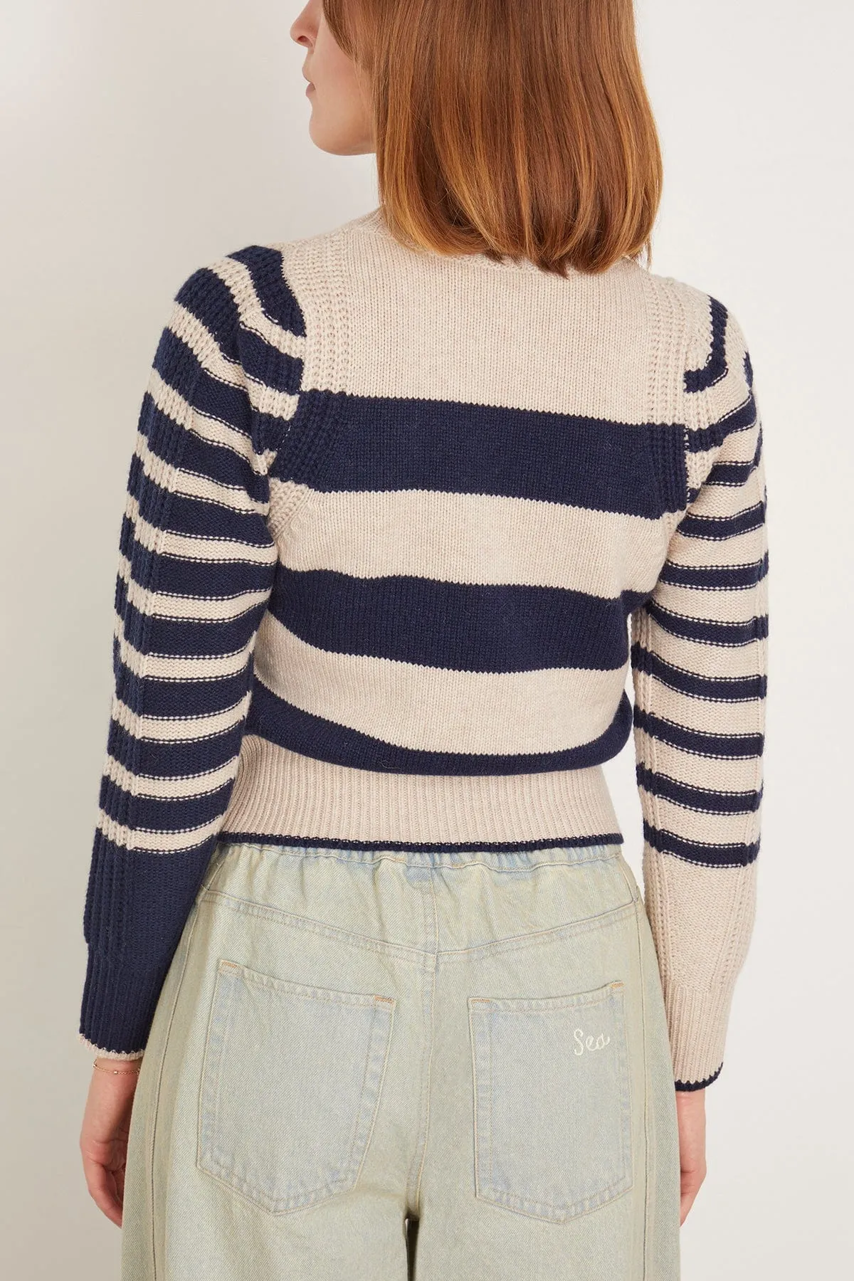 Dipika Sweater in Ecru/Marine