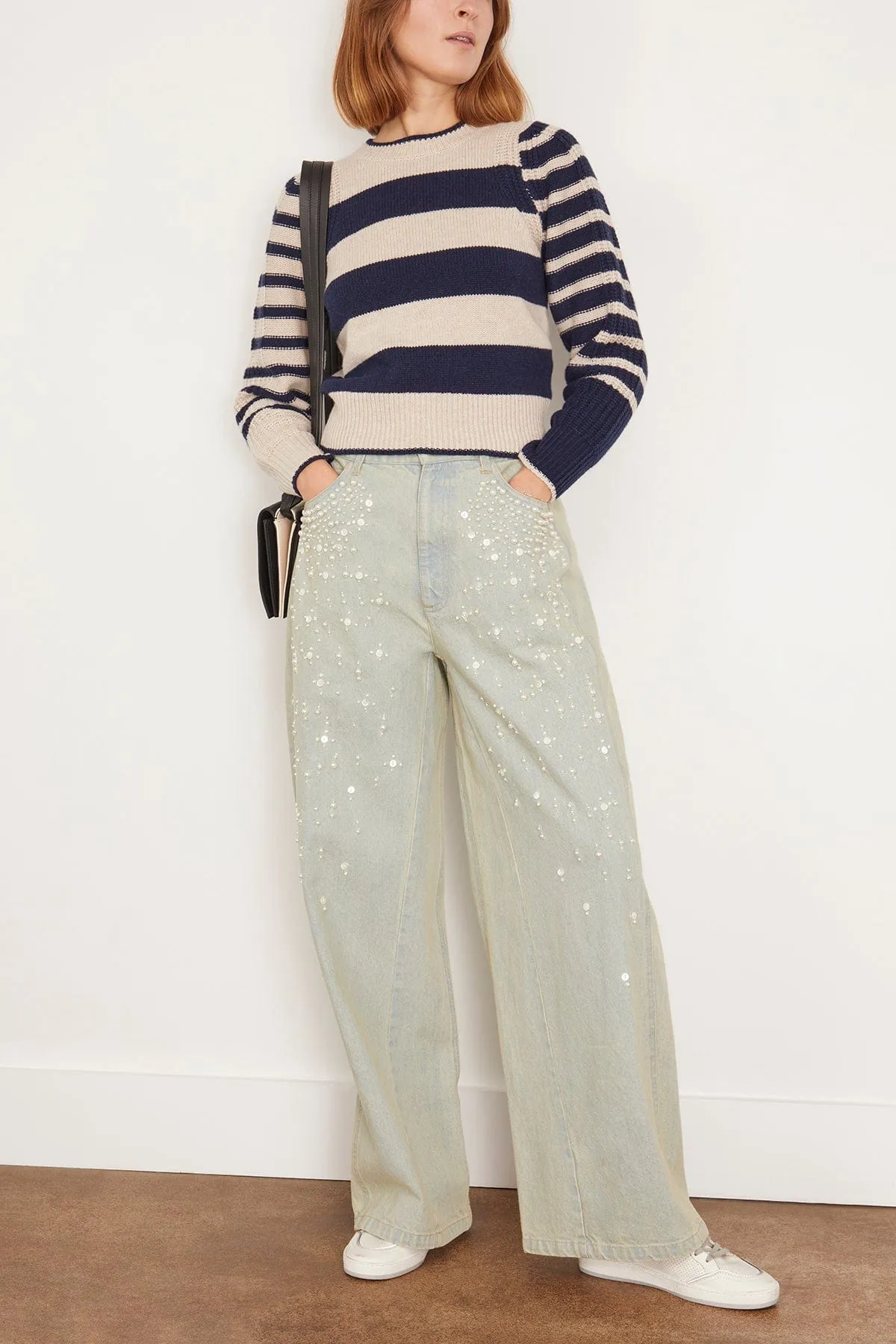 Dipika Sweater in Ecru/Marine