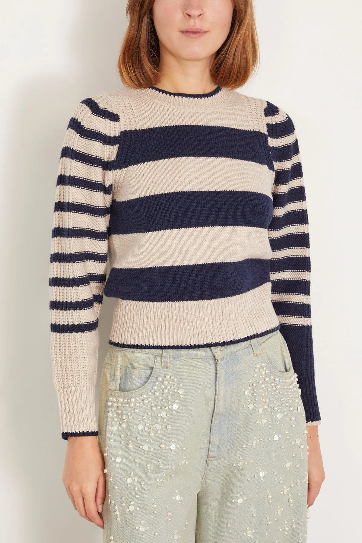 Dipika Sweater in Ecru/Marine