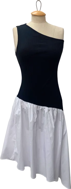 EGO Black and White Asymmetric Dress UK S