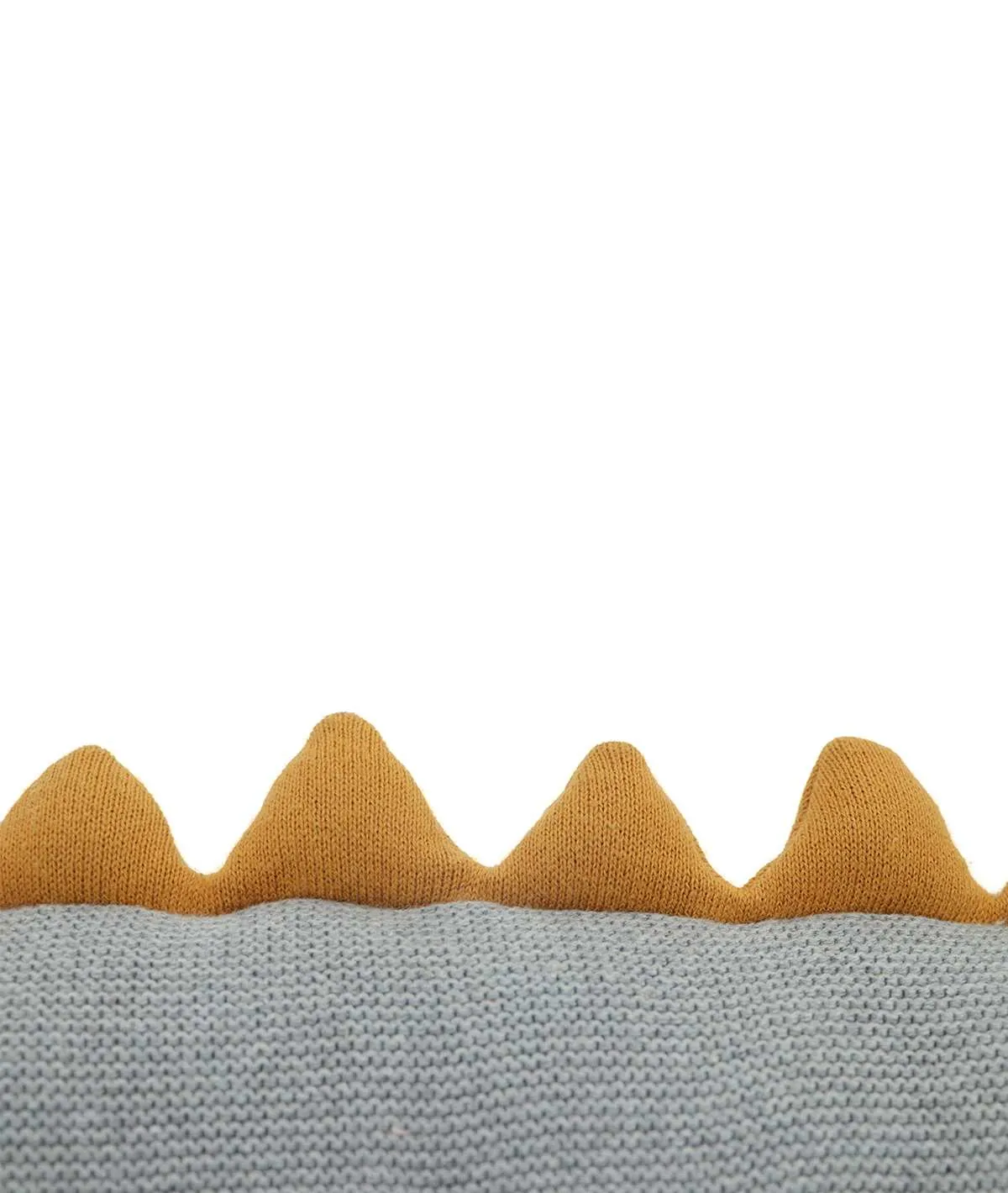 Jaws Crocodile Cotton Knitted Stuffed Soft Toy (Light Grey Mel., Pale Whisper & Mustard)