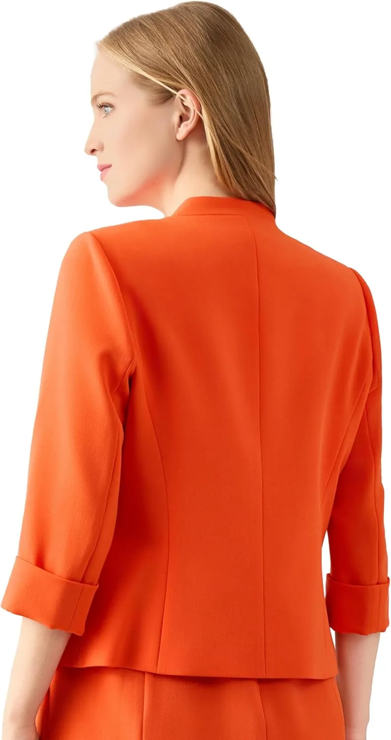 Kasper Women's Stretch Crepe Blazer with Zipper Detail