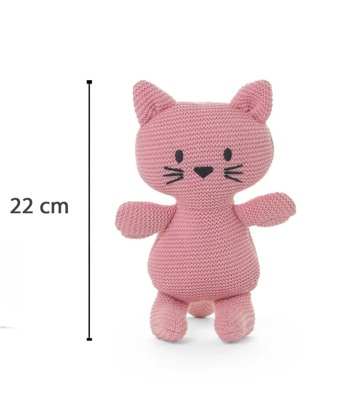Kitty Cat Cotton Knitted Stuffed Soft Toy (Light Pink)
