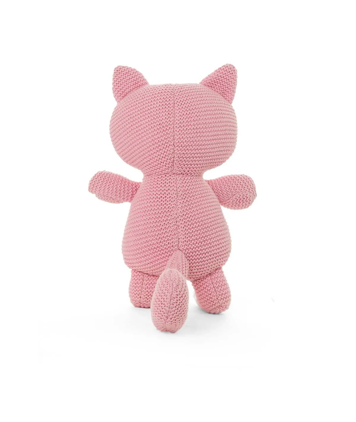 Kitty Cat Cotton Knitted Stuffed Soft Toy (Light Pink)