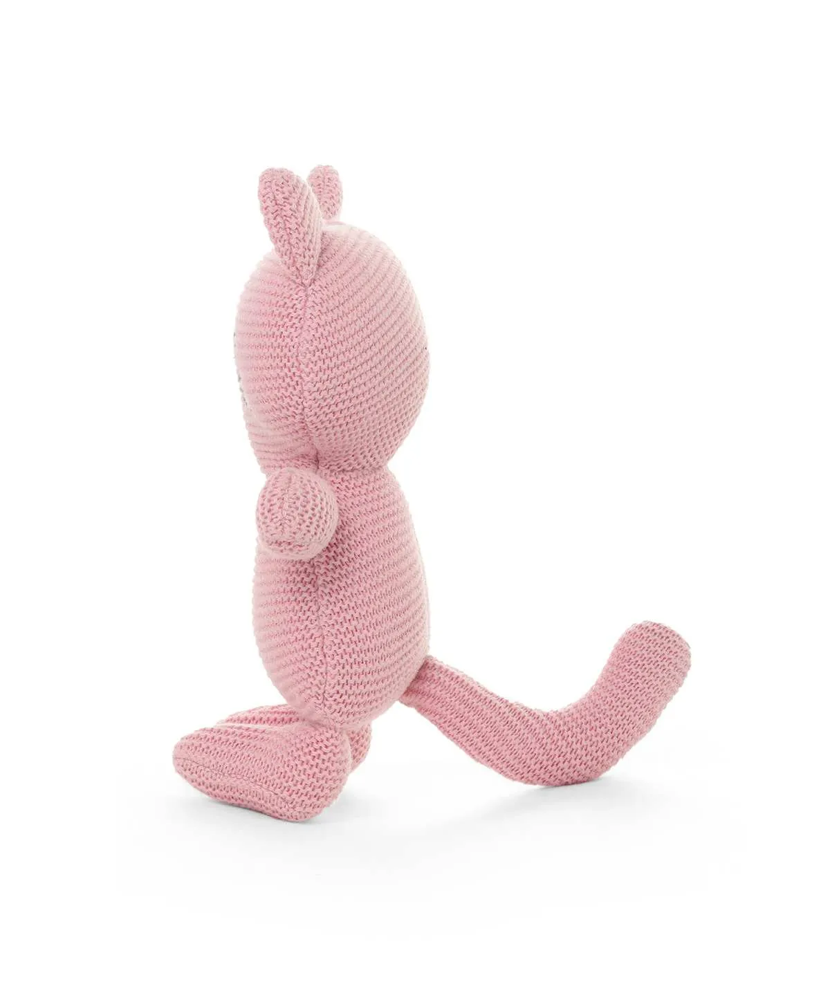 Kitty Cat Cotton Knitted Stuffed Soft Toy (Light Pink)