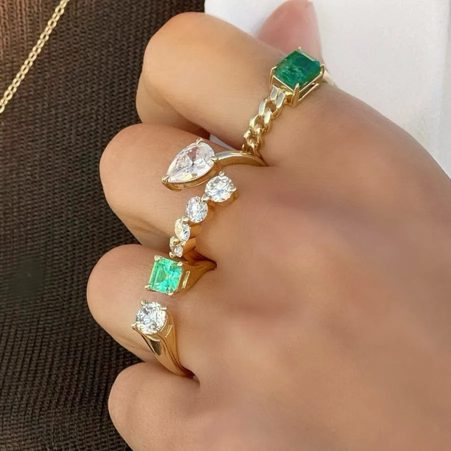 Pear Diamond Engagement Rings, Lab Grown
