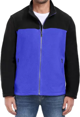 PEGENO Men's Fleece Jacket Classic Full Zip Stand Collar Lightweight Casual Soft Warm Coats With Zipper Pocket