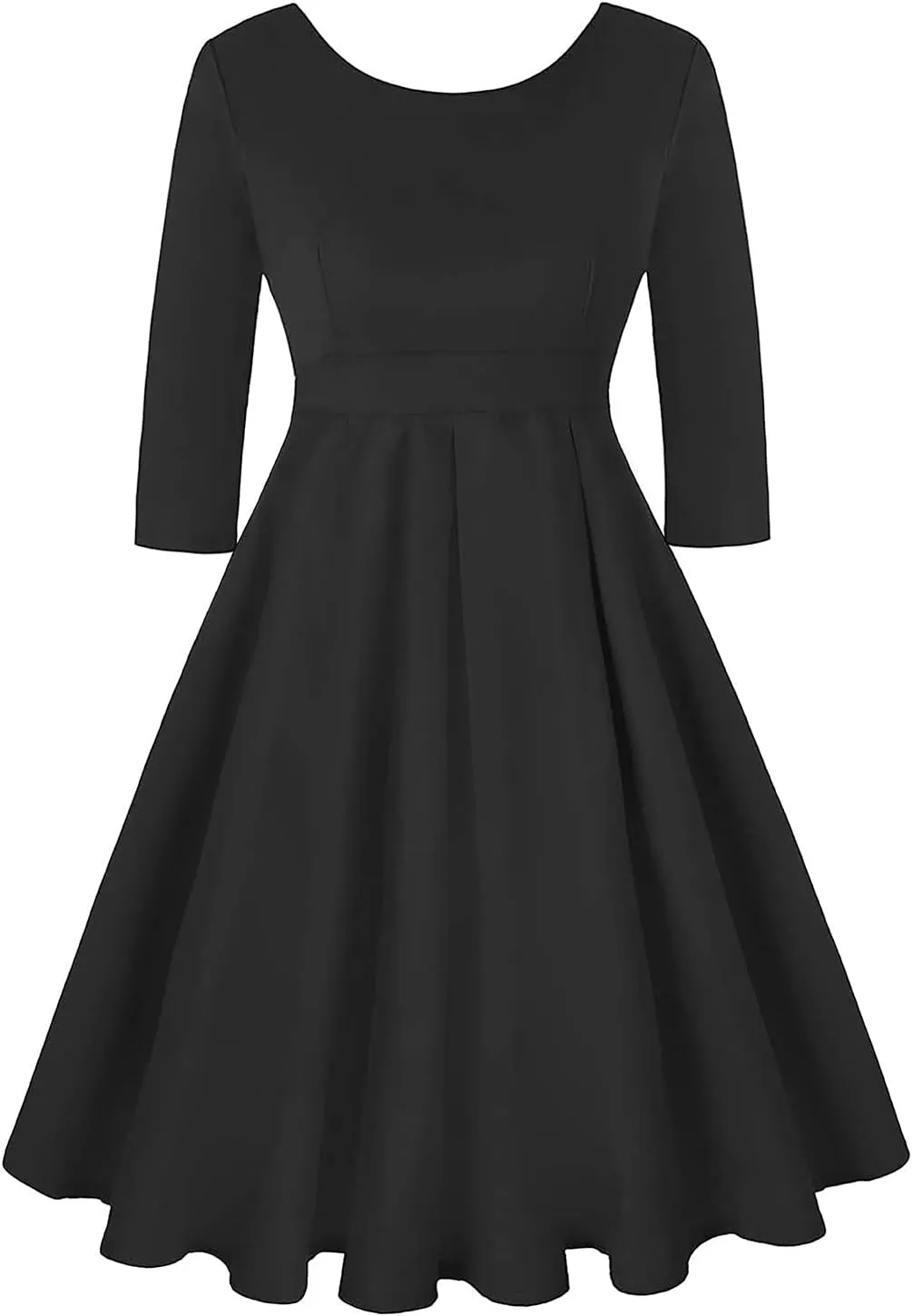 Pinup Fashion Plus Size Work Dresses - Fall Church Office Semi Formal Fit and Flare Midi Dress with Pockets