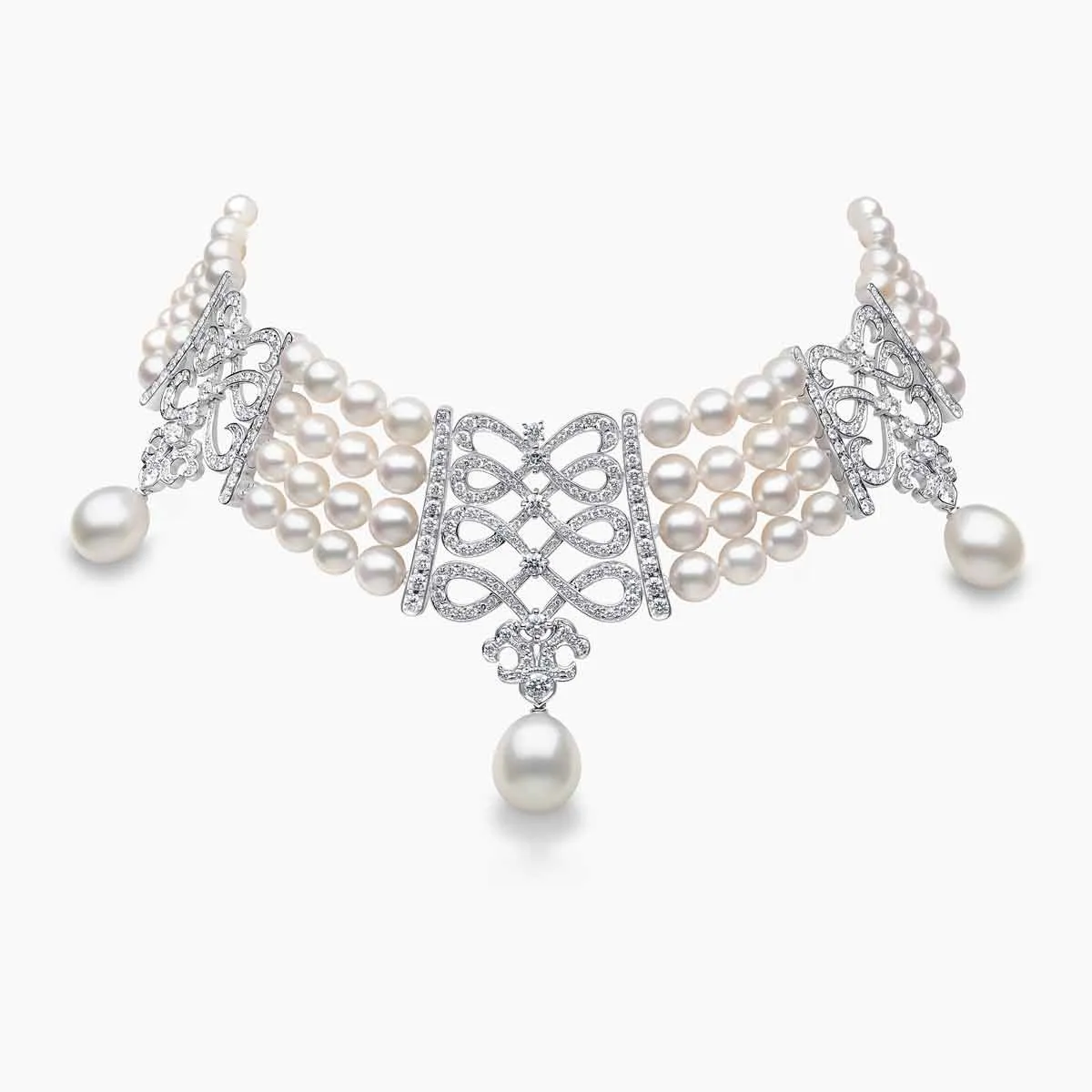 Regency 18K Gold South Sea and Akoya Pearl Diamond Necklace