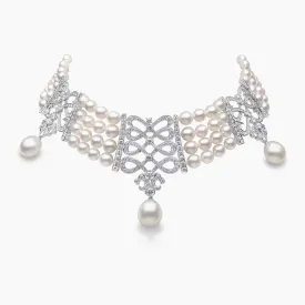 Regency 18K Gold South Sea and Akoya Pearl Diamond Necklace