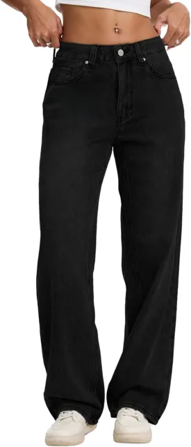 Straight Leg Jeans for Women Casual Washed Vintage Loose Fit Boyfriend Baggy Denim Pants