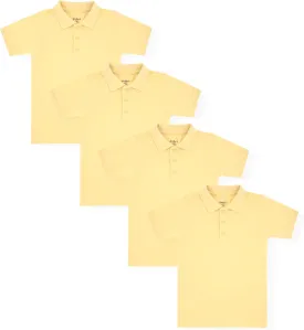 Studio 3 Boys - 4-Pack School Uniform Short and Long Sleeve Pique Polo Shirts