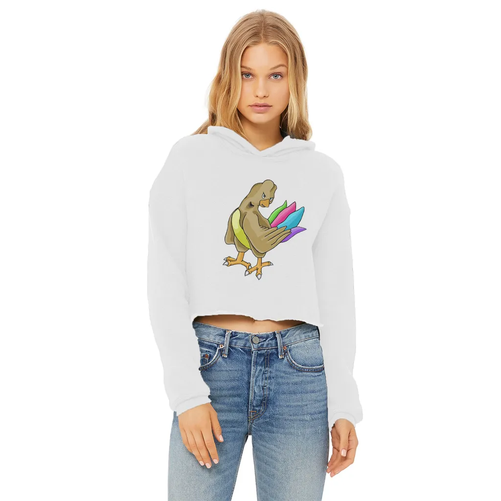 Toudan Ladies Cropped Raw Edge Hoodie