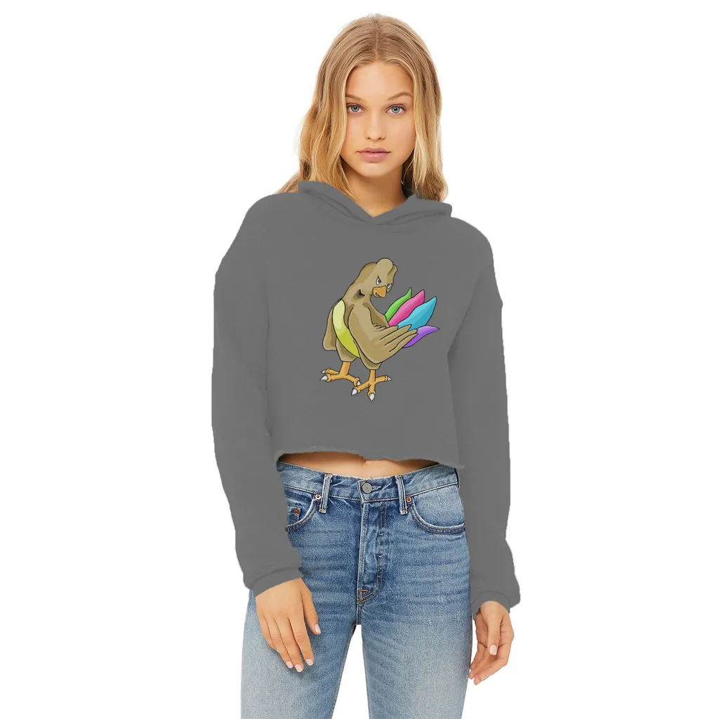 Toudan Ladies Cropped Raw Edge Hoodie