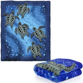 Tribal Sea Turtles Super Soft Plush Fleece Throw Blanket