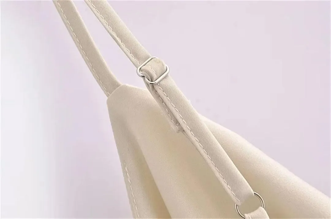 Women's Satin Slip Dress Sexy Slim Backless Strap Ankle MIDI Dress